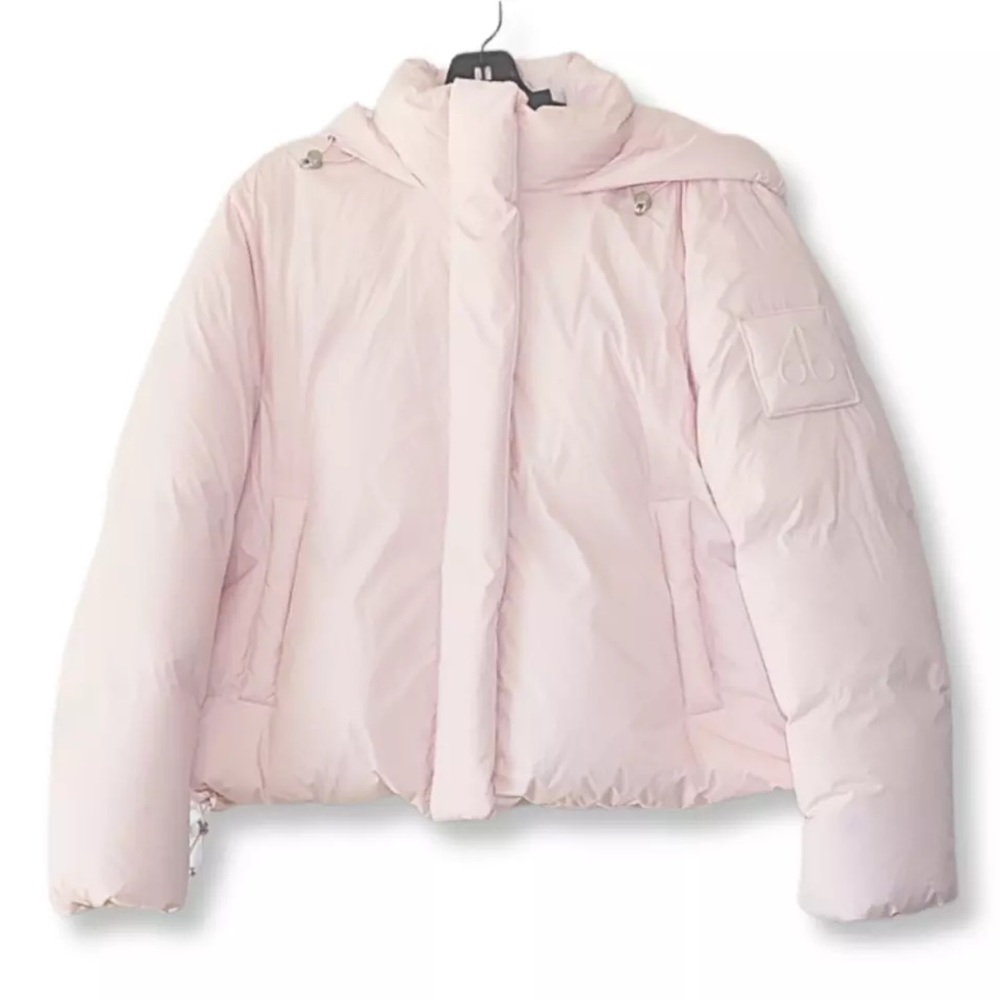 Moose Knuckles Koya Women's Cropped Duvet Down Jacket Pink Large, Puffer, Coat
